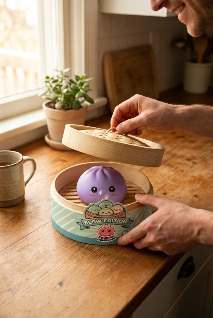 Unboxing de Big Dumpling Squishy Azul Océano