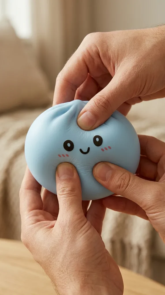Dumpling Squishy Azul Océano apretado entre los dedos
