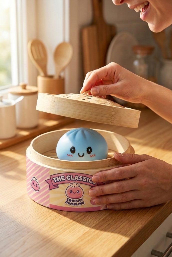 Unboxing de Dumpling Squishy Azul Océano