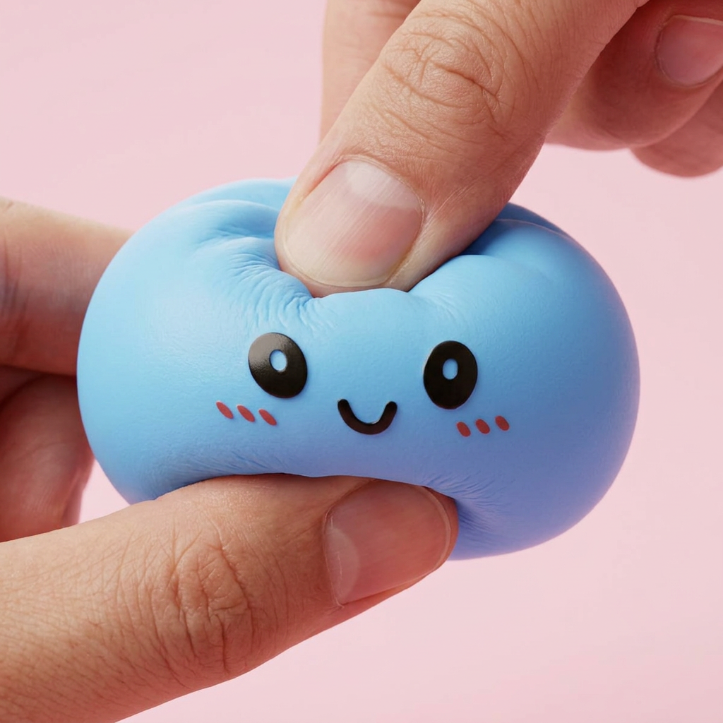 Dumpling Squishy Azul Océano — efecto slow-rise, la espuma recupera su forma