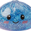Glitter Dumpling Squishy Azul Calma — squishy antiestrés slow-rise kawaii