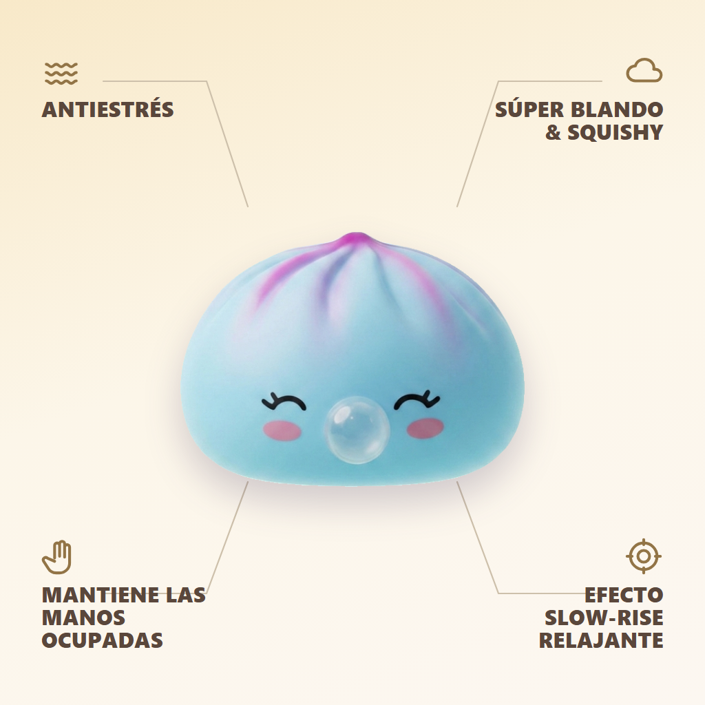 Frost Blue Rare Blow Dumpling Squishy Azul Escarchado — antiestrés, ultra blando, efecto slow-rise