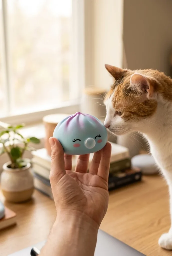 Frost Blue Rare Blow Dumpling Squishy Azul Escarchado y un animal