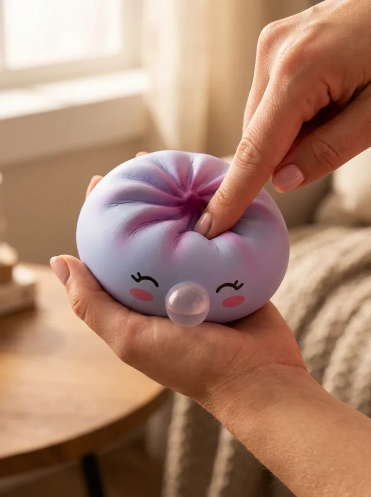 Frost Blue Rare Blow Dumpling Squishy Azul Escarchado apretado entre los dedos
