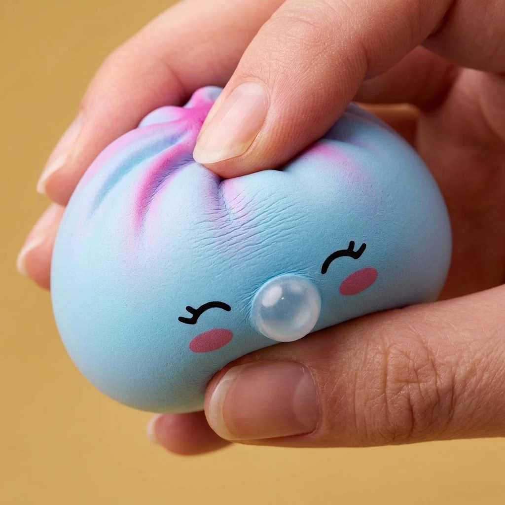 Frost Blue Rare Blow Dumpling Squishy Azul Escarchado — efecto slow-rise, la espuma recupera su forma