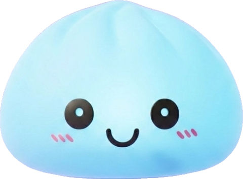 Dumpling Squishy Luz Nocturna Azul Aurora — squishy antiestrés slow-rise kawaii