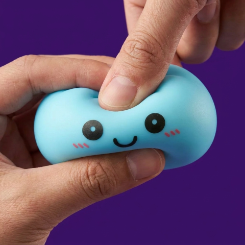 Dumpling Squishy Luz Nocturna Azul Aurora — efecto slow-rise, la espuma recupera su forma