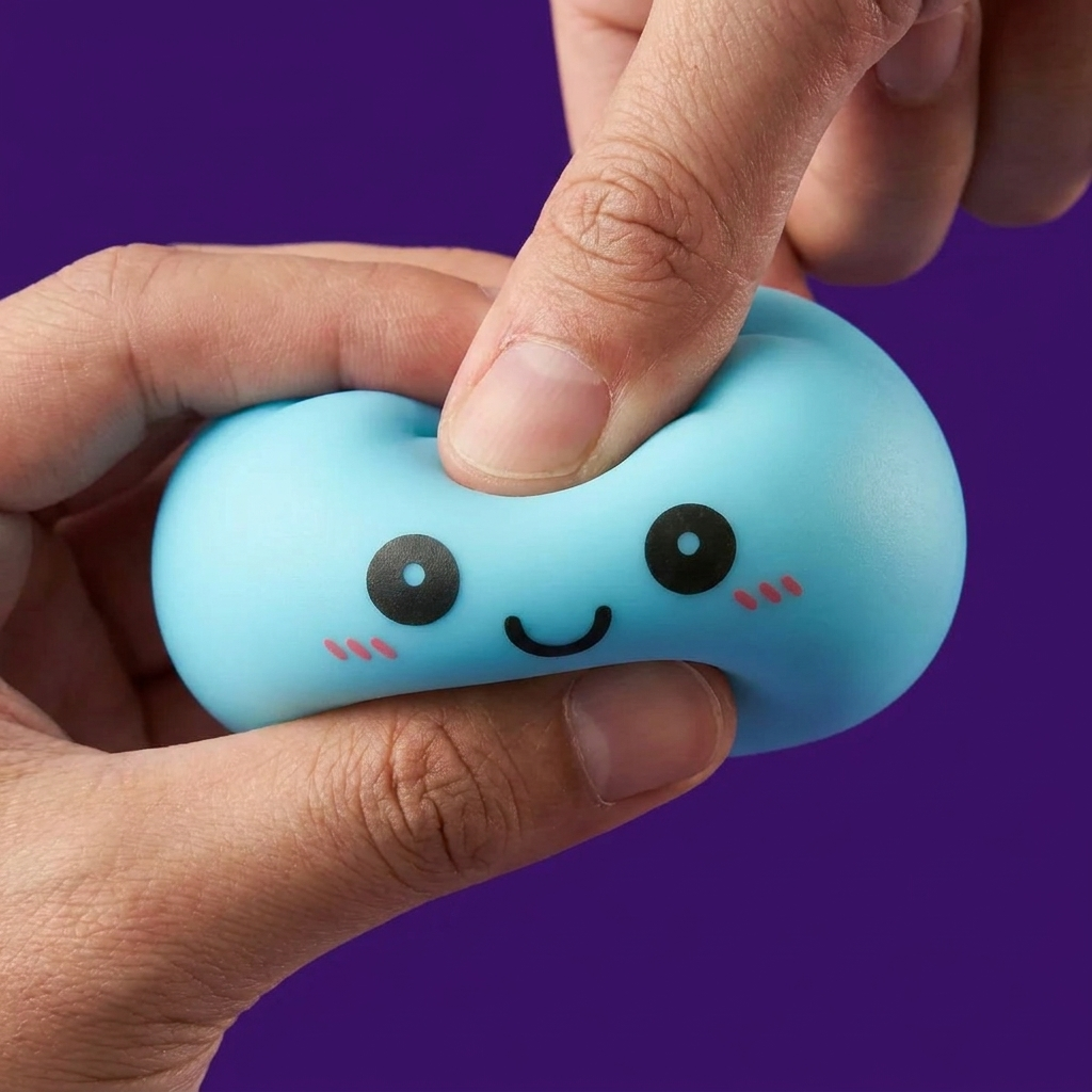 Dumpling Squishy Luz Nocturna Azul Aurora — efecto slow-rise, la espuma recupera su forma