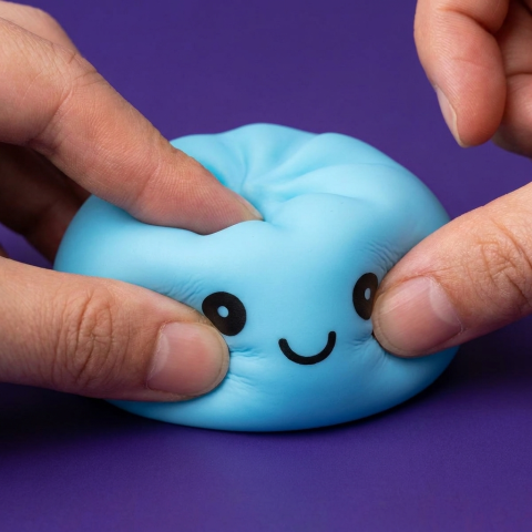 Dumpling Squishy Luz Nocturna Azul Aurora apretado, material squishy
