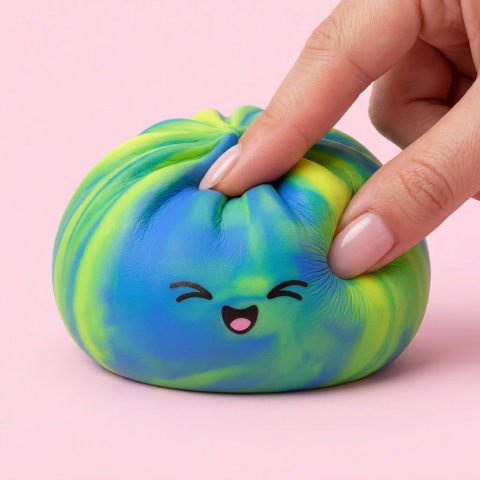 Rainbow Dumpling Squishy Multicolor apretado, material squishy