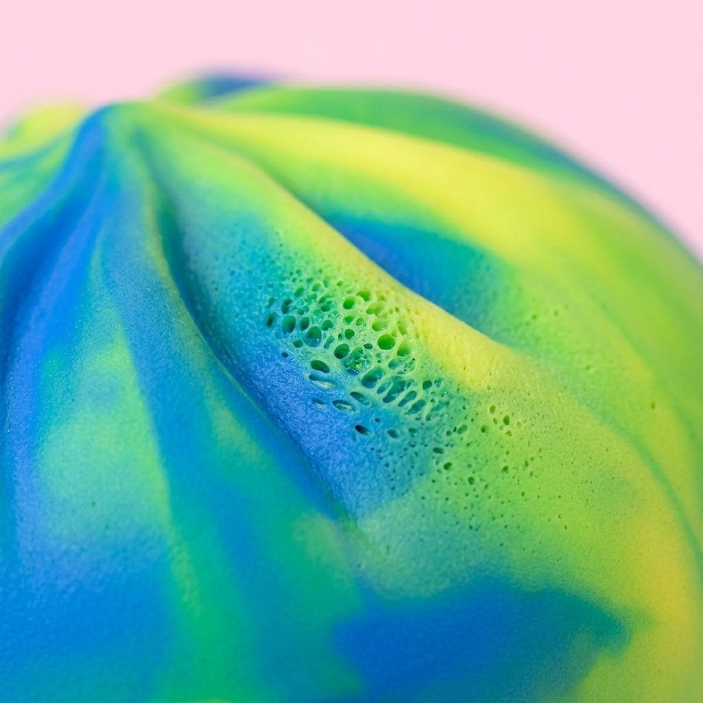 Rainbow Dumpling Squishy Multicolor — primer plano macro de la textura