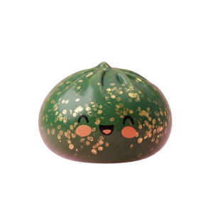 Dumpling Squishy Glitter Verde Esmeralda — squishy antiestrés slow-rise kawaii
