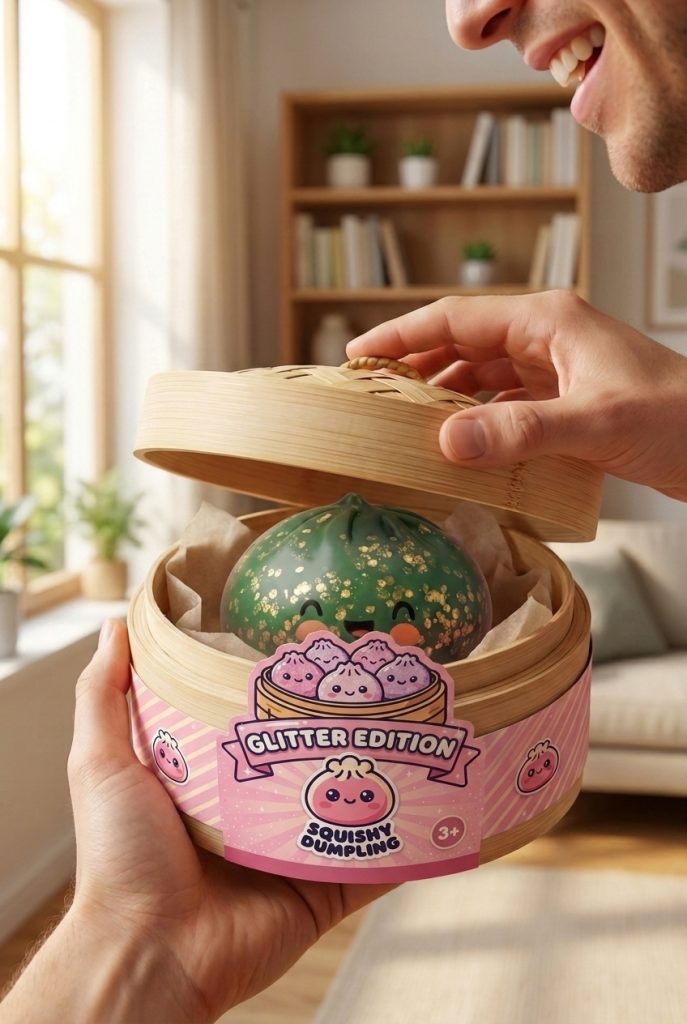 Unboxing de Dumpling Squishy Glitter Verde Esmeralda
