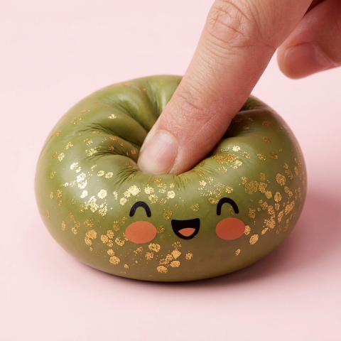 Dumpling Squishy Glitter Verde Esmeralda apretado, material squishy