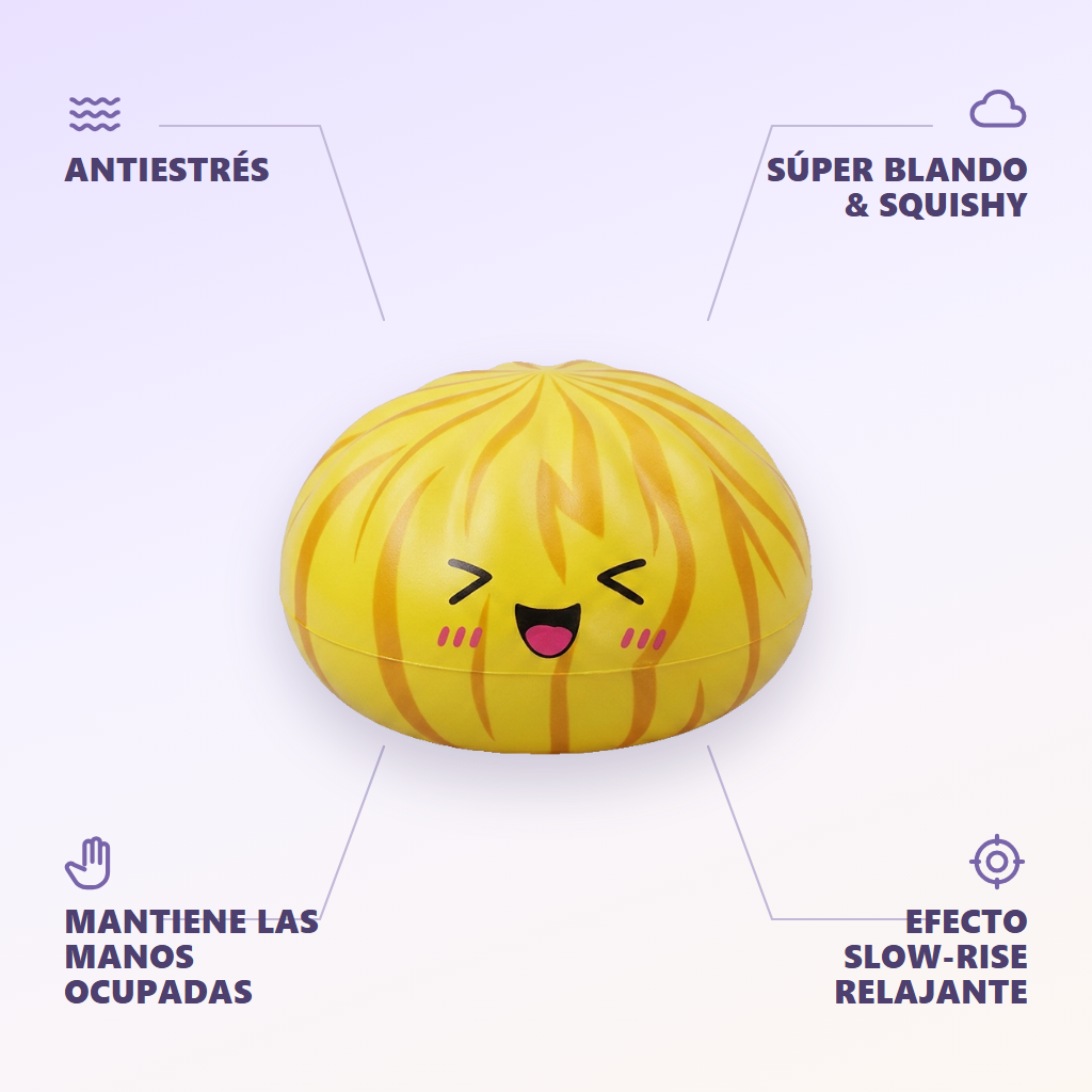 Dumpling Squishy Bun Mystery Sorpresa — antiestrés, ultra blando, efecto slow-rise