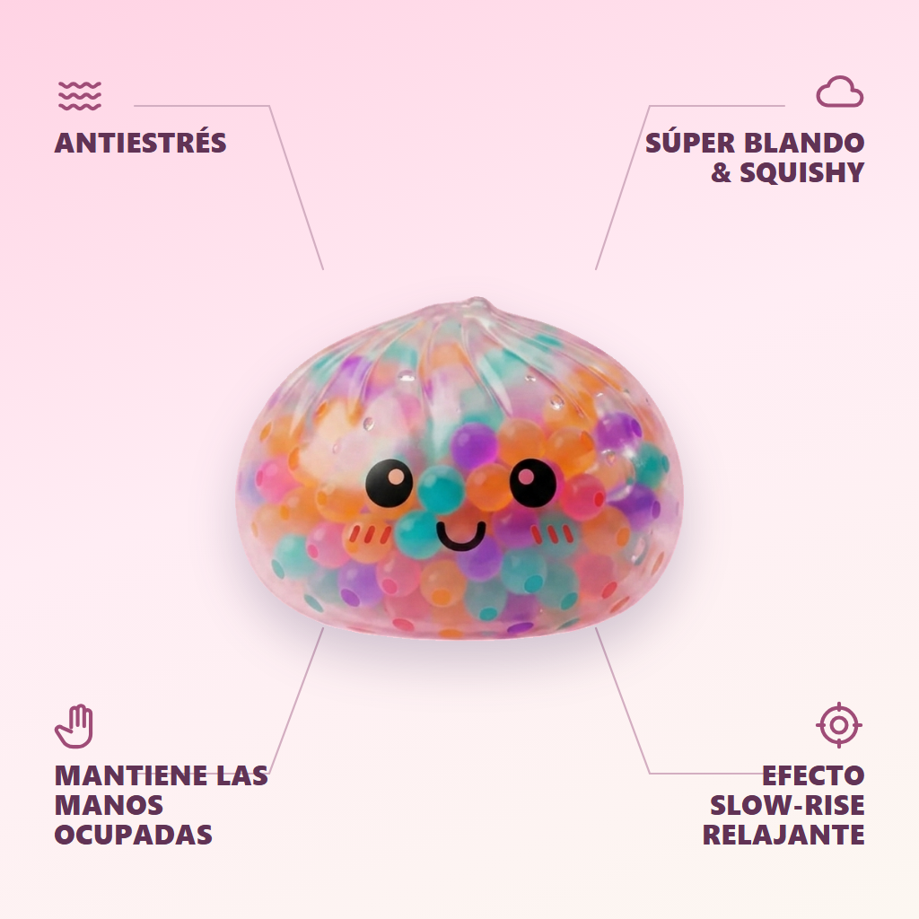 Squishy Dumpling Multicolor Burbujas Suaves — antiestrés, ultra blando, efecto slow-rise
