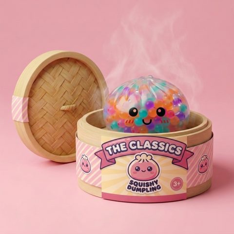Squishy Dumpling Multicolor Burbujas Suaves en su cesta de vapor de bambú