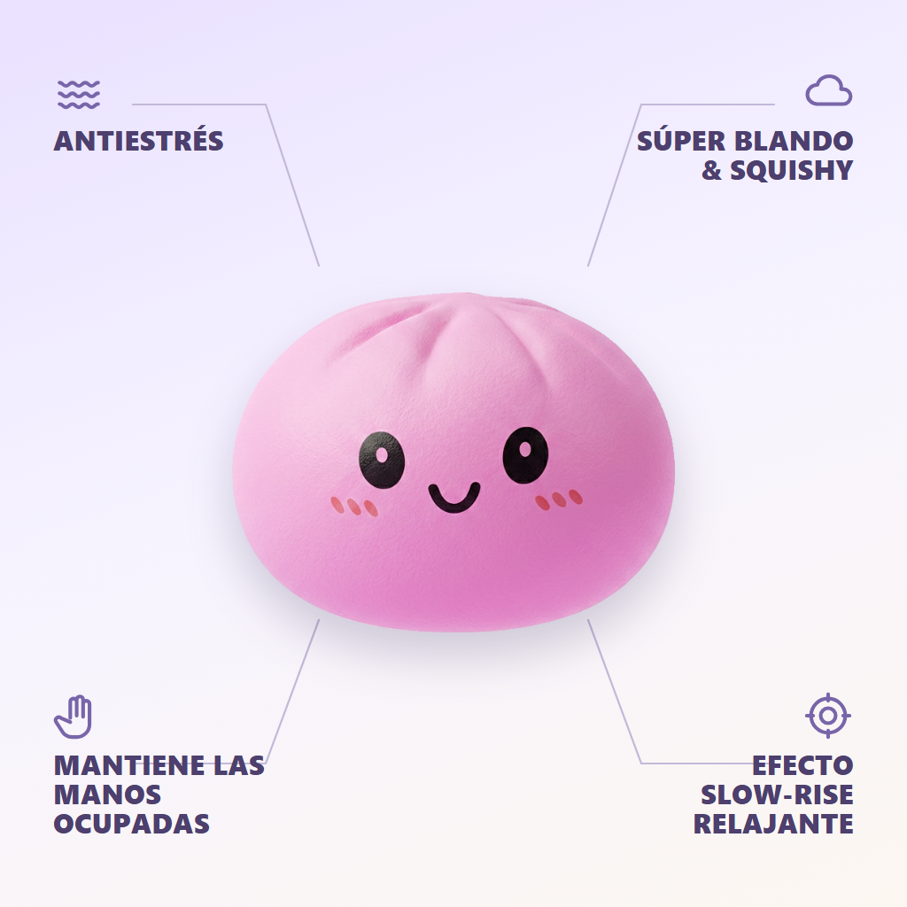 Dumpling Squishy Mystery Box Sorpresa — antiestrés, ultra blando, efecto slow-rise