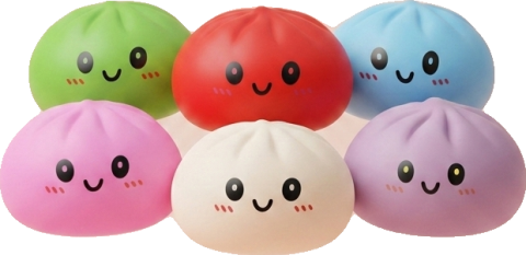 Dumpling Squishy Collection Set de 6 Colores — squishy antiestrés slow-rise kawaii