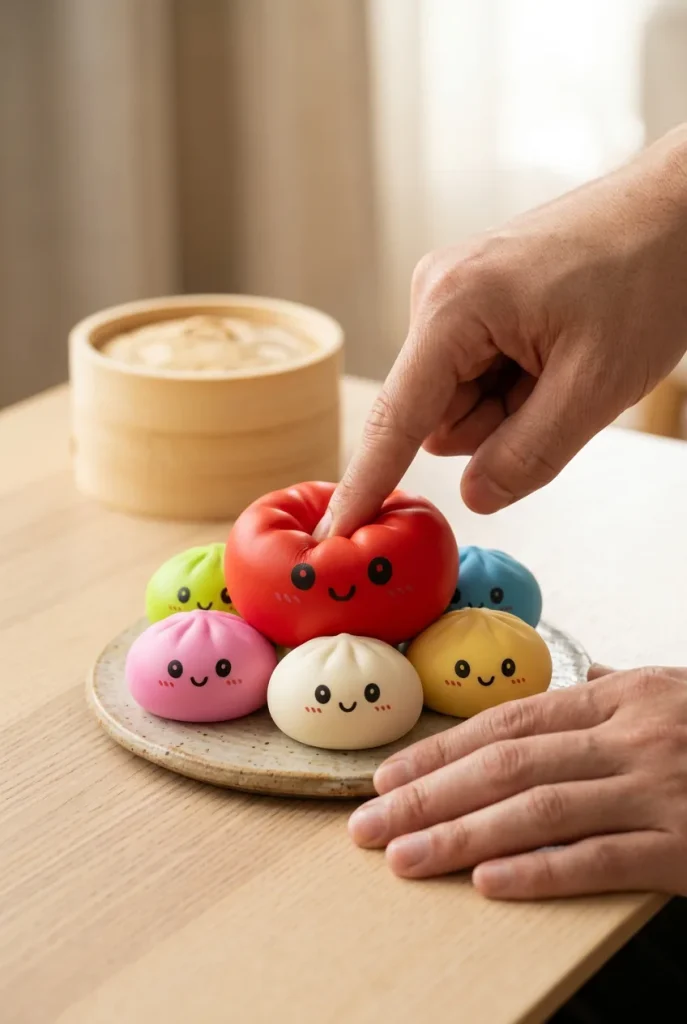 Dumpling Squishy Collection Set de 6 Colores apretado entre los dedos