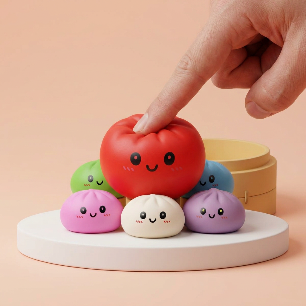 Dumpling Squishy Collection Set de 6 Colores apretado, material squishy