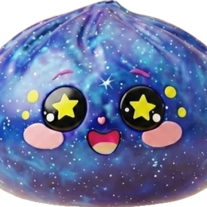 Galaxy Dumpling Squishy Cosmos con Cesta Bambú — squishy antiestrés slow-rise kawaii