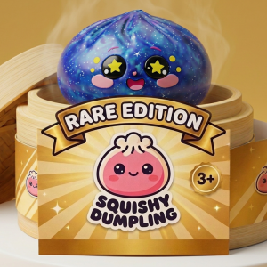 Galaxy Dumpling Squishy Cosmos con Cesta Bambú en su cesta de vapor de bambú