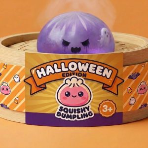 Ghost Dumpling Squishy Boo Fantasma en su cesta de vapor de bambú