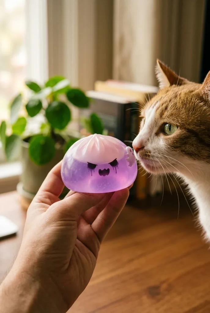 Ghost Dumpling Squishy Boo Fantasma y un animal