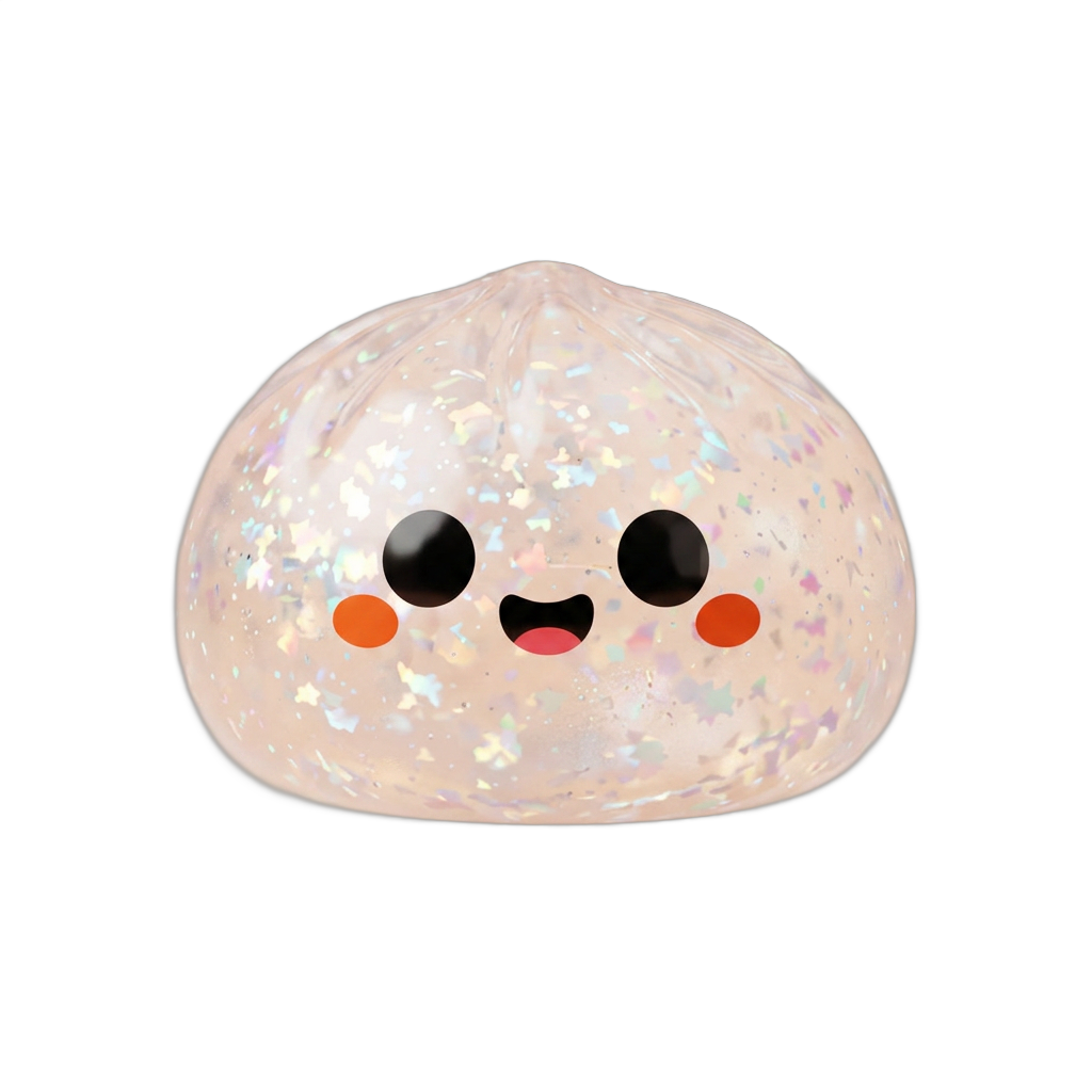 Squishy Dumpling Ghost Halloween Glitter — squishy antiestrés slow-rise