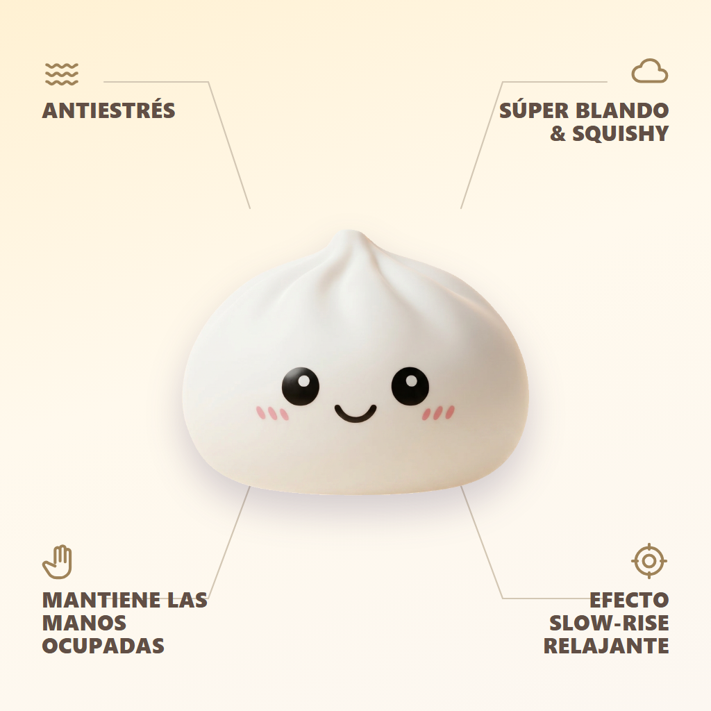Giant Dumpling Squishy Gigante XXL — antiestrés, ultra blando, efecto slow-rise