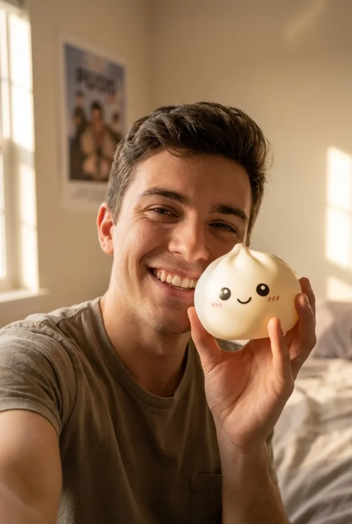 Giant Dumpling Squishy Gigante XXL cerca de la cara