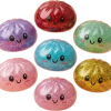 Glitter Dumpling Squishy Set de 6 con Purpurina — squishy antiestrés slow-rise kawaii