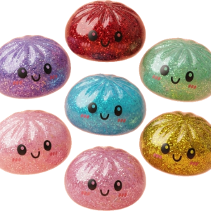 Glitter Dumpling Squishy Set de 6 con Purpurina — squishy antiestrés slow-rise kawaii