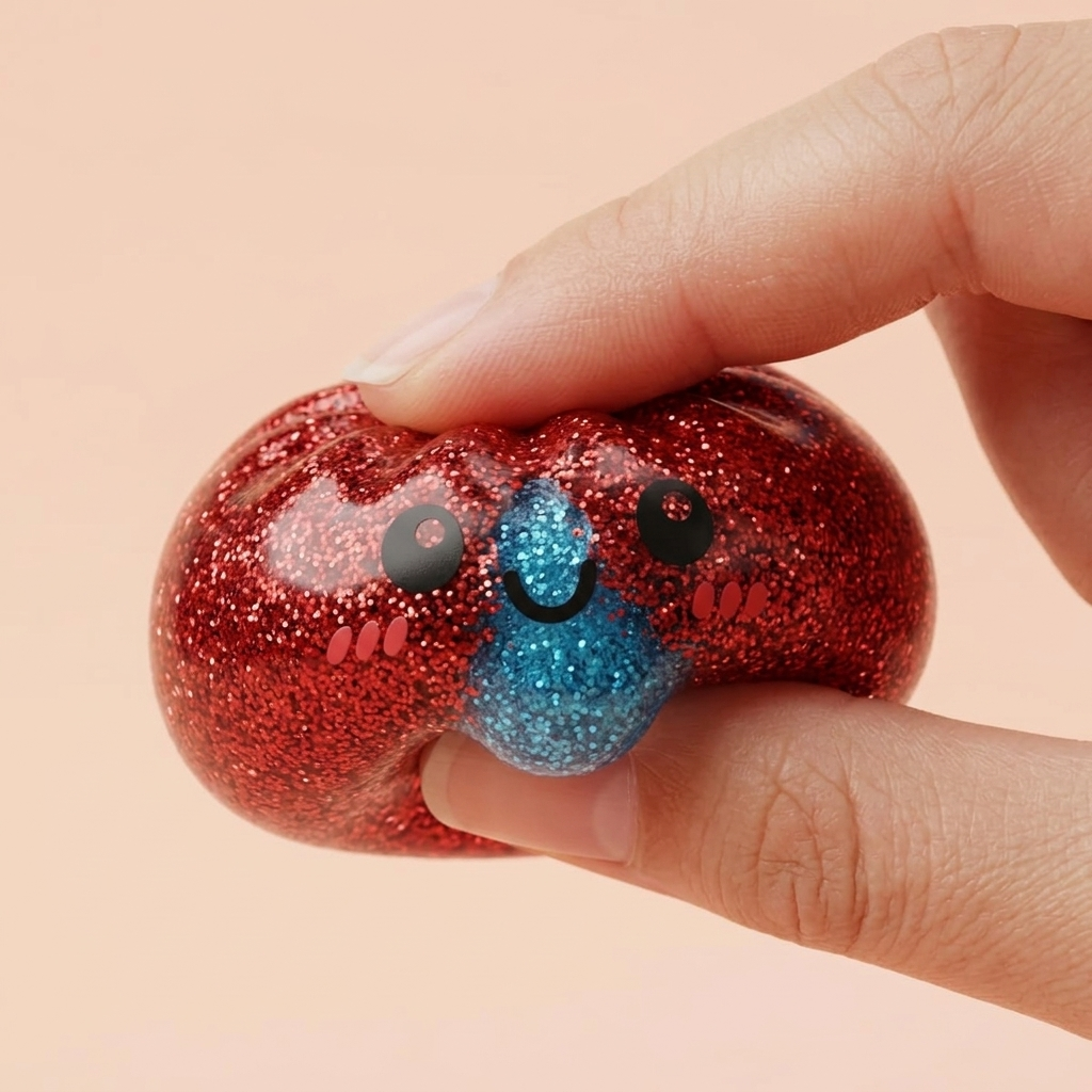Glitter Dumpling Squishy Set de 6 con Purpurina — efecto slow-rise, la espuma recupera su forma