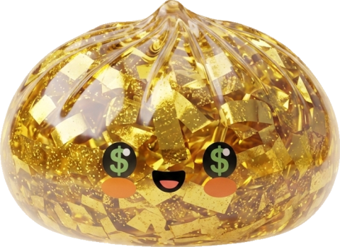 Gold Dumpling Squishy Dorado Edición Rara — squishy antiestrés slow-rise kawaii