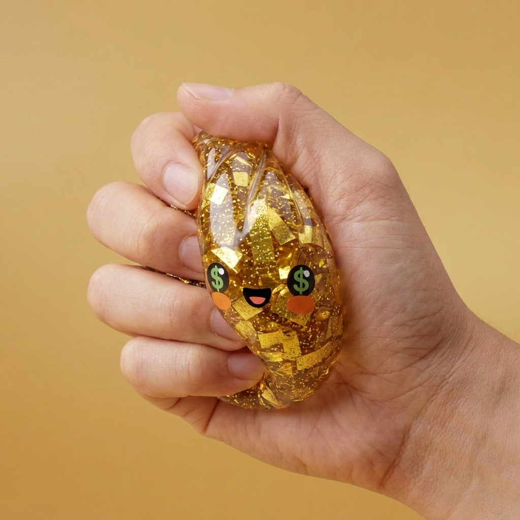 Gold Dumpling Squishy Dorado Edición Rara — efecto slow-rise, la espuma recupera su forma
