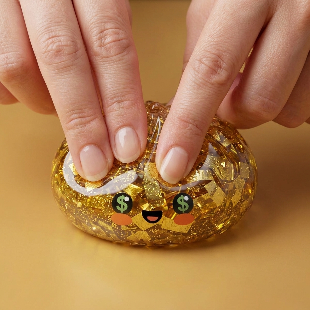 Gold Dumpling Squishy Dorado Edición Rara apretado, material squishy