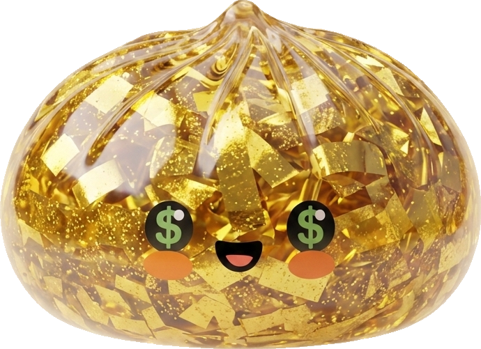 Gold Dumpling Squishy Dorado Edición Rara — squishy antiestrés slow-rise kawaii