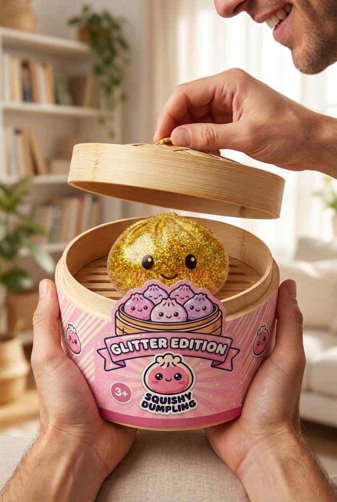 Unboxing de Glitter Dumpling Squishy Oro de Lujo