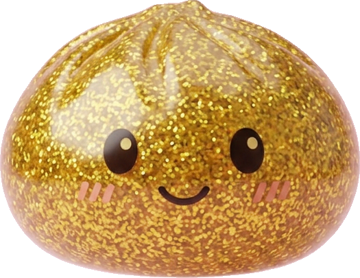Glitter Dumpling Squishy Oro de Lujo — squishy antiestrés slow-rise kawaii