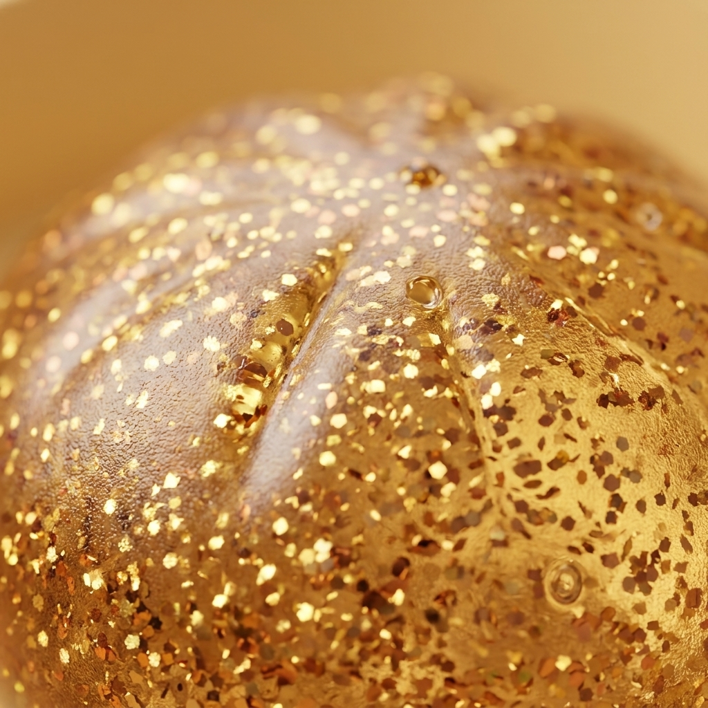 Dumpling Squishy Glitter Or Tesoro Único — primer plano macro de la textura