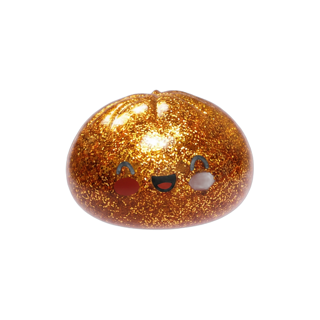 Dumpling Squishy Glitter Or Tesoro Único — squishy antiestrés slow-rise kawaii