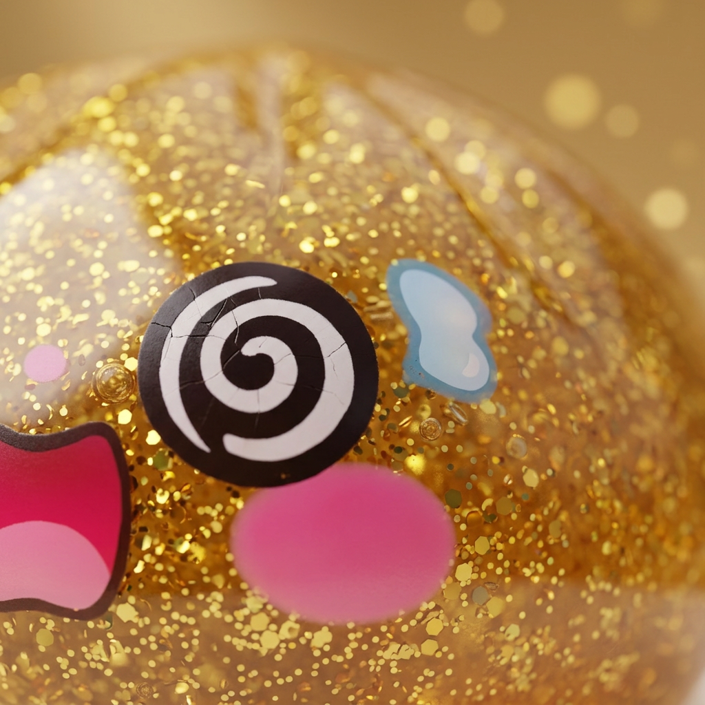 Gold Dumpling Squishy Dorado de la Suerte — primer plano macro de la textura