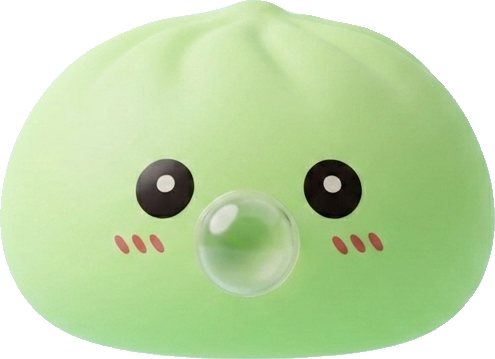 Dumpling Squishy Verde Natural con Cesta de Bambú — squishy antiestrés slow-rise kawaii