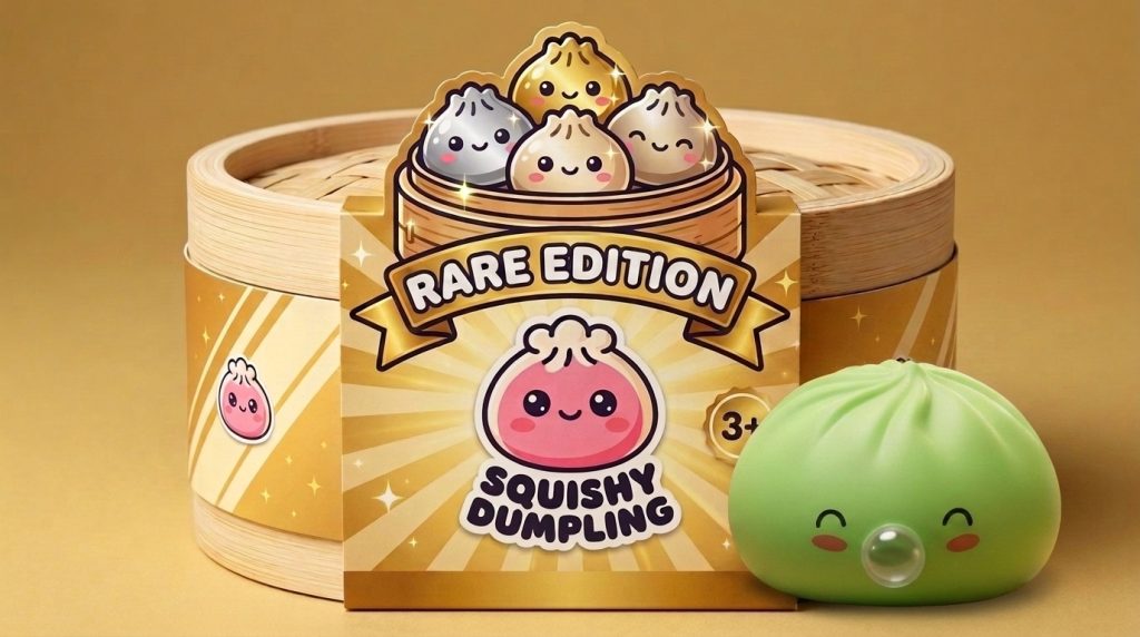 Dumpling Squishy Matcha Vert Rare Blow en un ambiente de escritorio