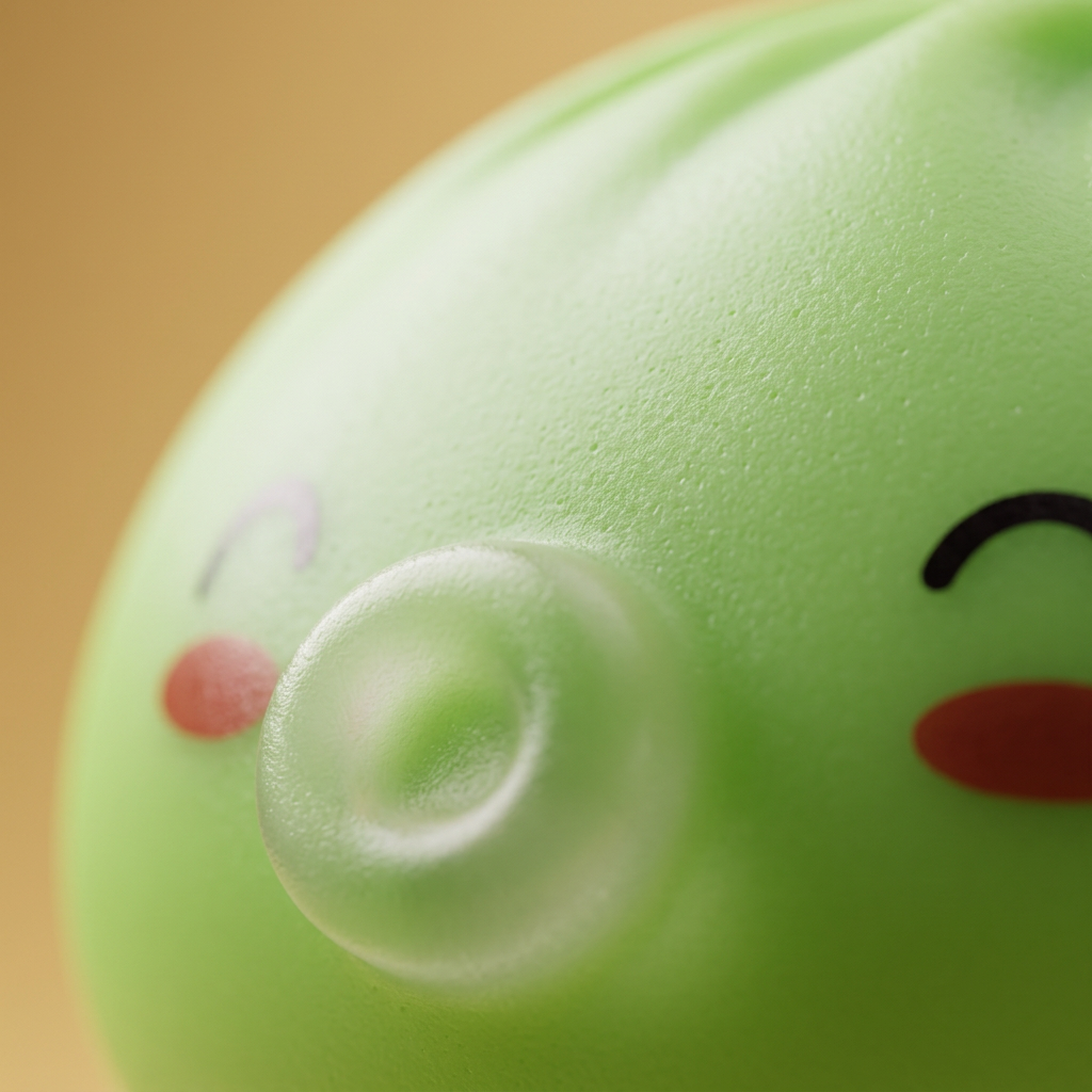 Dumpling Squishy Matcha Vert Rare Blow — primer plano macro de la textura