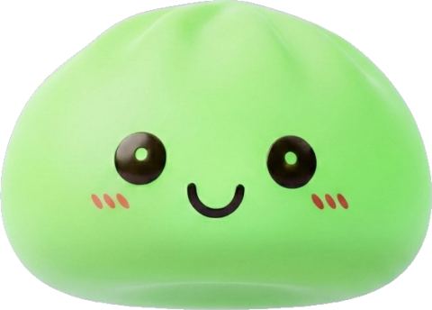 Dumpling Squishy Luz Nocturna Verde — squishy antiestrés slow-rise kawaii
