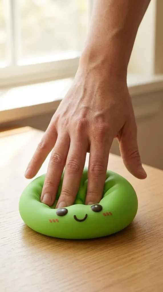 Dumpling Squishy Luz Nocturna Verde apretado entre los dedos