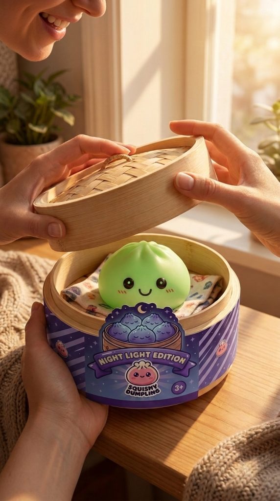 Unboxing de Dumpling Squishy Luz Nocturna Verde